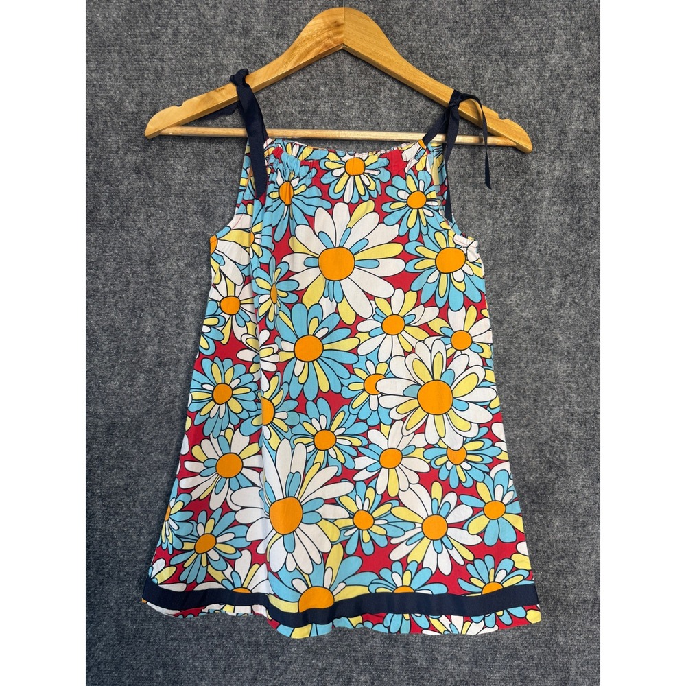 Hanna Anderson Dress Girl 4/5 Colorful‎ Daisy Floral Retro Summer Beach Vacation